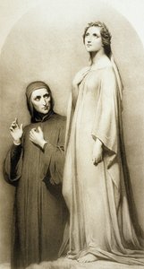 Dante e Beatrice (gravura) de Ary (after) Scheffer