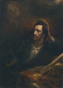 Fausto no seu estudo, assinado e datado por Ary Scheffer 1831 na parte inferior direita. de Ary Scheffer