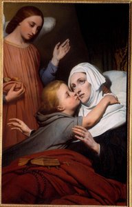 A Criança Caridosa Uma criança pequena dá um beijo a uma mulher de todas as idades. Pintura de Ary Scheffer (1795-1858) 1840 Nantes, Musee des Beaux Arts de Ary Scheffer