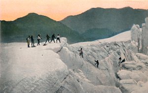 Cruzando uma geleira, Monte Rainier, c1916