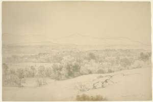 Paisagem, Barrytown, Nova York, 1865 (grafite com stumping em papel pardo)