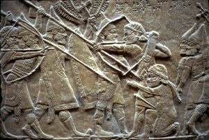 Assurbanipal na batalha de Til-Tuba, 650-620 aC de Assyrian