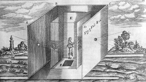Darkroom após Athanasius Kircher, Lucis et Umbra Roma 1600 de Athanasius Kircher
