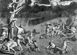 Cena do dilúvio, 1675 de Athanasius Kircher