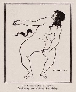 Bathyllus, bailarina romana e intérprete de pantomimus (caneta e tinta)