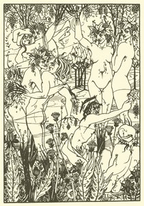 O Laço da Vindima 1894 (litografia) de Aubrey (after) Beardsley