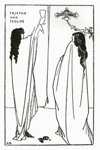 Uma repetição de Tristão e Isolda, ilustração de "The Savoy", 1896 de Aubrey Beardsley