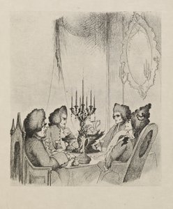 Uma cena de "Madame Lescaut" de um livro de cinquenta desenhos de Aubrey Beardsley