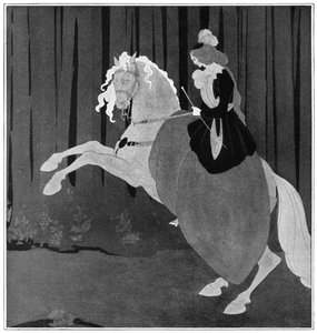 Uma mulher sentada em um cavalo de criação, 1898. de Aubrey Beardsley