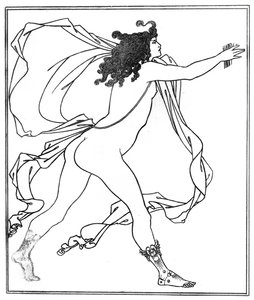 Apollo perseguindo Daphne (caneta e tinta) de Aubrey Beardsley