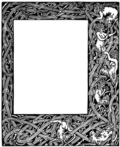 Border Design para &39;Le Morte d&39;Arthur&39; de Sir Thomas Malory, 1893-4 (caneta e tinta preta) de Aubrey Beardsley