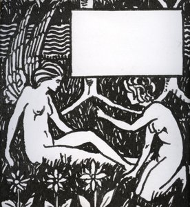 Título do capítulo para Le Morte dArthur, 1893 (caneta e tinta preta sobre papel) de Aubrey Beardsley