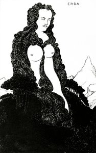 Erda, ilustração para &39;Das Rheingold&39; 1896 de Aubrey Beardsley