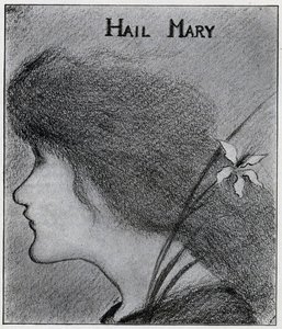 Ave Maria (lápis) de Aubrey Beardsley
