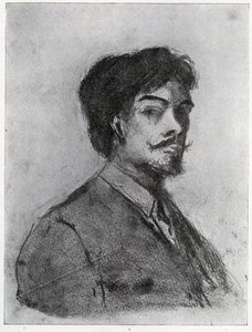 Henry Harland (carvão) de Aubrey Beardsley