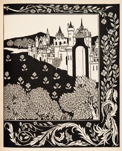 Como a Rainha Guenever cavalgou em Maying de Aubrey Beardsley