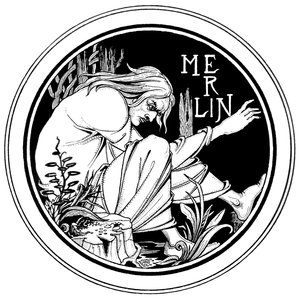 Merlin, uma ilustração de "Le Morte d&39;Arthur", de Sir Thomas Malory, 1893-94