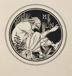 Merlin a partir de um livro de cinquenta desenhos de Aubrey Beardsley