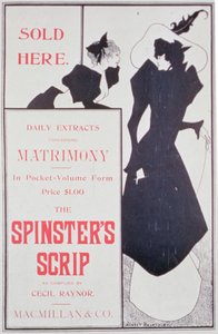 Propaganda de cartazes The Spinsters Scrip, compilado por Cecil Raynor, publicado pela Macmillan & Co.