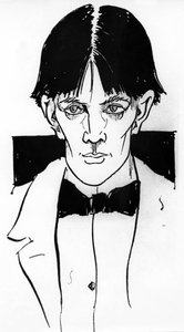 Auto-retrato de Aubrey Vincent Beardsley (1872-1898) Ilustrador e escritor inglês de Aubrey Beardsley