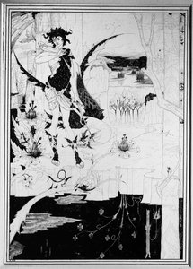 Siegfried, do Acto II de "O Anel do Nibelung" de Wagner de Aubrey Beardsley