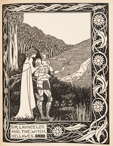 Sir Launcelot e a Bruxa Hellawes de Aubrey Beardsley