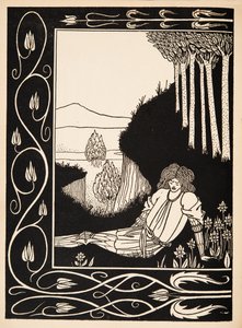 Sir Palomides Fazendo grande tristeza e luto por La Beale Isoud de Aubrey Beardsley