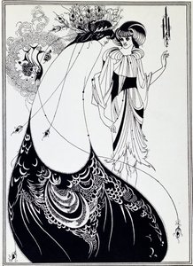 A Saia do Pavão. Ilustração de Salomé de Oscar Wilde - Desenho de Aubrey Beardsley