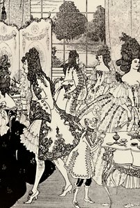 A violação da fechadura. Alexander Pope. Desenho a Caneta, 1896, 1923 de Aubrey Beardsley