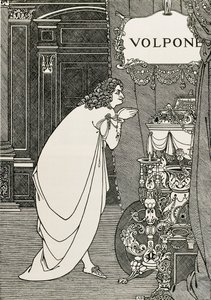 Página de título de Volpone ou a raposa (1609) escrita por Ben Johnson de Aubrey Beardsley