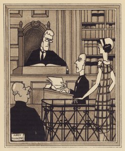 Um tribunal de polícia (lito) de Aubrey Hammond