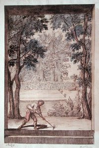 Jardineiro (caneta e tinta e aguarela sobre papel) de Audry