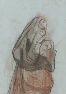 Mulher, olhando para cima
