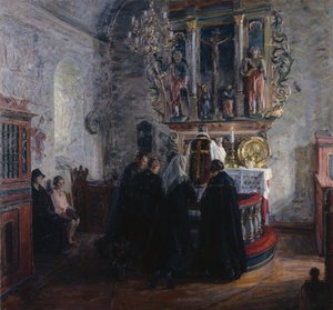 Santa Comunhão, Igreja Dale em Luster de August Eiebakke