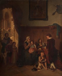 atendendo a uma família pobre de August Friedrich Siegert