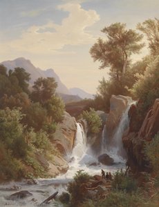 Pescador na cachoeira de August Kessler