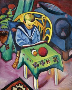 Menino com livro e brinquedos, 1912 de August Macke