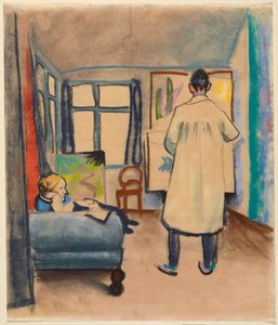 Franz e Maria Marc no ateliê de August Macke em Bona de August Macke
