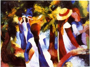 Raparigas sob as árvores de August Macke