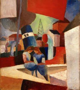 Foto porto com crianças na parede: Duisburg harbour de August Macke