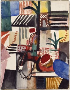 Homem com burro Tunísia, 1914 de August Macke