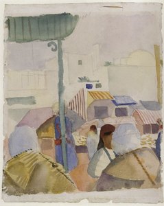 Mercado em Tunis II, 1914 de August Macke