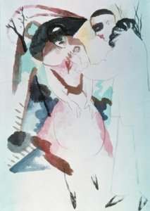 Pierrot e senhora de August Macke