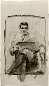 Auto-retrato, desenho de August Macke