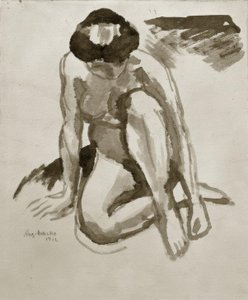 Ato sentado, curvado de August Macke