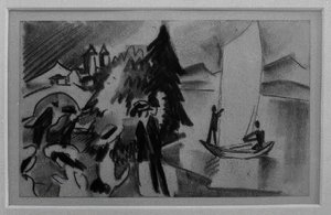 Estudo sobre velas amarelas de August Macke