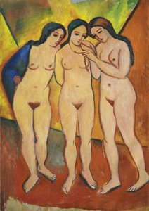 Três nus, laranja e vermelho, 1912