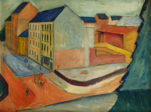 Nossa rua com pista de equitação, Bonn, 1913 de August Macke