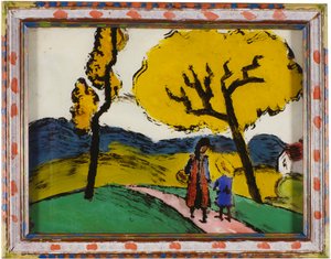 Duas garotas em uma paisagem de August Macke