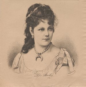 Retrato da pianista e compositora Sophie Menter 1846-1918, 1883. de August Schubert